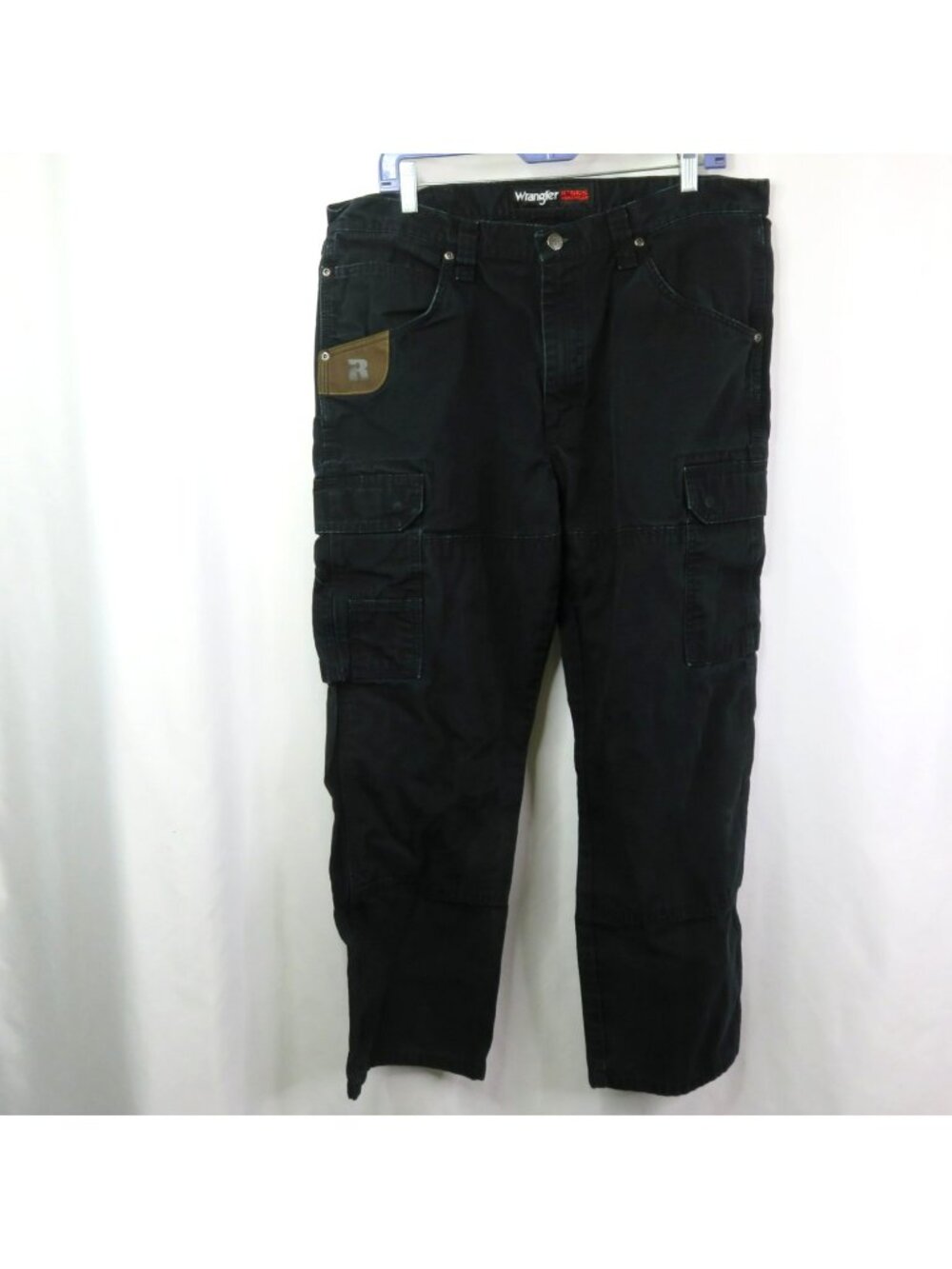 Wrangler Riggs Workwear Jeans 36 x 30 Black Heavy Duty Canvas Cargo Pants